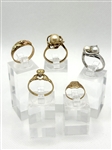 (5) 10k Yellow Gold Rings: Diamonds, Pearls