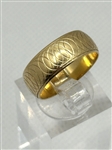 14k Yellow Gold Etched Band