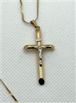 14k Yellow Gold Necklace With Crucifix Pendant