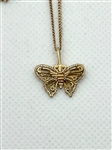 14k Yellow Gold Necklace with Butterfly Pendant