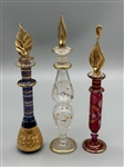 (3) Egyptian Threaded Glass Perfumes