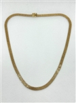 14k Yellow Gold Multi Row Flat Necklace