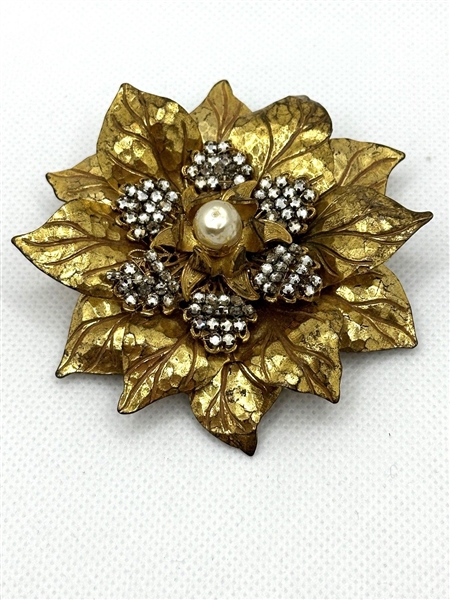 Miriam Haskell Large Floral Brooch