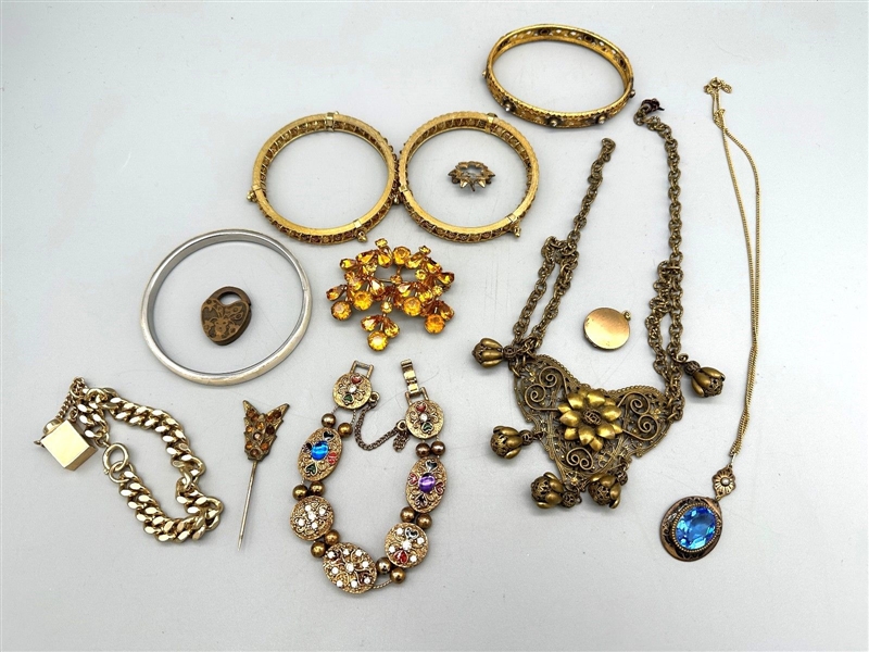Group of Vintage Costume Jewelry With Erin Knight Necklace