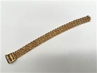 14k Yellow Gold Multi Strand Rope Bracelet With Buckle Clasp