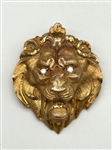 14k Yellow Gold Lion Head Pendant With Diamond Eyes