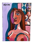 George Kocar (Ohio b.1948) Acrylic on Canvas "Double Nude #2"