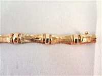 14K Gold Bamboo Style Pattern Bracelet .37 Troy Ounces
