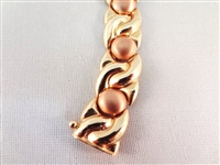 14K Gold Link and Ball Duo Tone Bracelet .32 Troy Ounces
