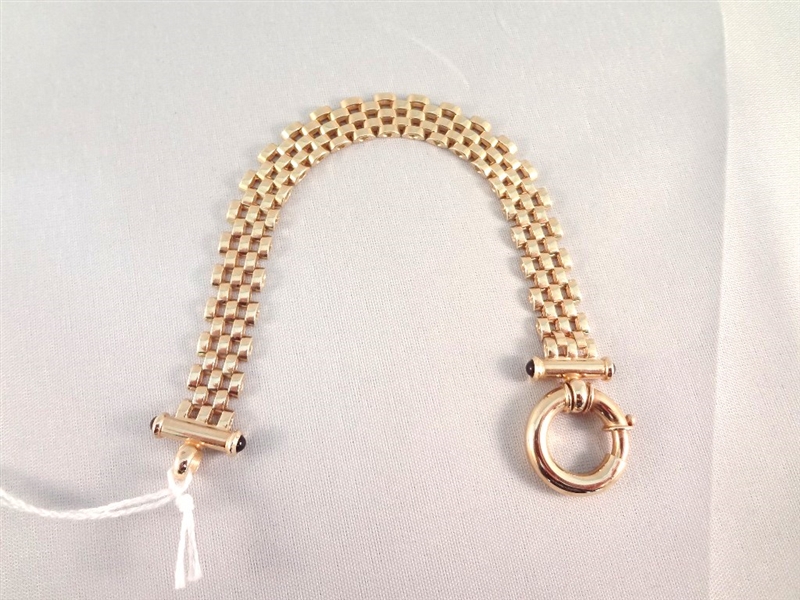 14K Gold Panther Link Pattern Bracelet .59 Troy Ounces