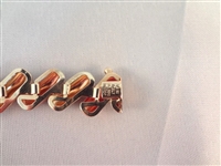 14K Gold Serpentine Pattern Bracelet Duo Tone .36 Troy Ounces