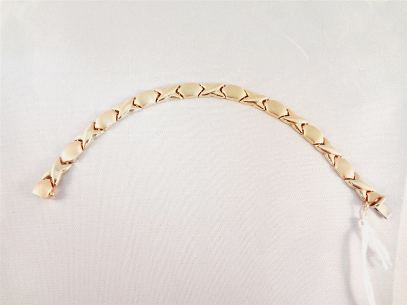 14K Solid Gold Fancy Bracelet .36 Troy Ounces 7.25"