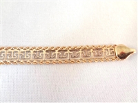 10K Gold Key Fret Pattern Bracelet .14 Troy Ounces