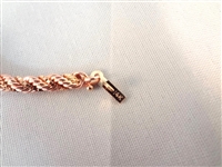 14K Solid Gold Rope Chain Bracelet .20 Troy Ounces