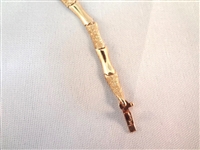 14K Solid Gold Bamboo Pattern Bracelet .16 Troy Ounces