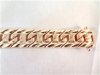 10K Solid Gold Tight Gourmette Pattern Bracelet .72 Troy Ounces