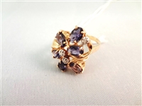 14K Gold Ring (6) Oval Amethyst 6x4mm Size 6.75