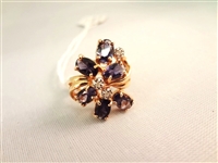 14K Gold Ring (6) Oval Amethyst 6x4mm Size 6.75