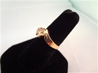 14K Gold Ring (1) Single Solitaire Diamond 4mm .25 carat Ring Size 6.75