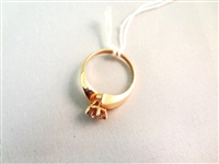 14K Gold Ring (1) Single Solitaire Diamond 4mm .25 carat Ring Size 6.75