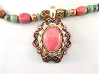 Carolyn Pollack Sterling Rhodochrosite Necklace, Pendant, Ring, Bracelet Jewelry Set