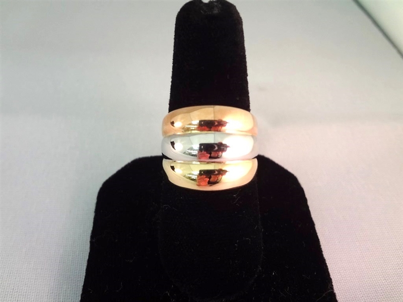 18K Gold Ring Size 8.25 Weight .09 Troy Ounces