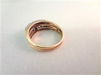 14K Gold Diamond Ring (1) Center 1.6mm Stone, (18) Diamond Chips Ring Size 5.5