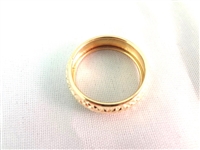 14K Gold Ring Textured Detail Size 6.75, total weight .05 troy ounces