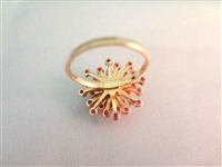 14K Gold Ring (32) Round Rubies 1.6mm Cluster Setting Ring Size 6.25