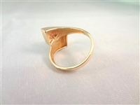 14K Gold Ring (1) Ruby Marquise Cut Solitaire 8x4mm Ring Size 8
