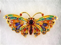 Joan Rivers (3) Butterfly Brooches Enameled Swarovski Oversize