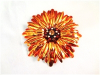 Joan Rivers (5) Large Oversize Floral Enamel Rhinestone Brooches