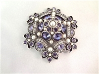 Joan Rivers (5) Large Oversize Floral Enamel Rhinestone Brooches