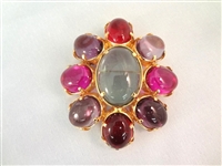 Joan Rivers (5) Large Oversize Floral Enamel Rhinestone Brooches