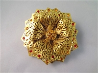 Joan Rivers (5) Large Oversize Floral Enamel Rhinestone Brooches