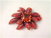 Joan Rivers (4) Oversize Rhinestone Enameled Brooches
