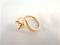 14K Gold Ring (1) Solitaire Cubic Zirconia Ring Size 6.75