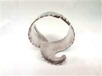 Antonio Reina AAR Taxco Mexican Sterling Leaf Turquoise Cuff Hinged Bracelet