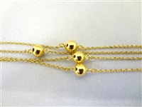 14K Gold Opera Length Ball and Chain Necklace 40 Long, .14 troy ounces