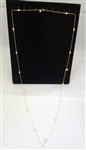 14K Gold Opera Length Ball and Chain Necklace 40 Long, .14 troy ounces