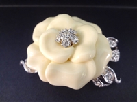 Nolan Miller Cala Lily Vintage Rhinestone Brooches Pendant and Earrings