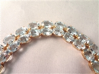 14K Gold Tennis Bracelet (52) Cushion Topaz Oval 6x4mm (26) carats