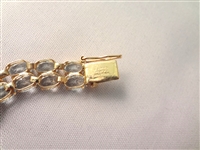 14K Gold Tennis Bracelet (52) Cushion Topaz Oval 6x4mm (26) carats