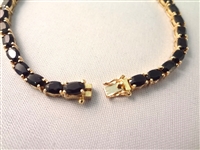 14K Gold Tennis Bracelet (33) Oval Sapphires 5x3mm (8.25 carats)