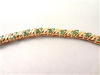 14K Gold Tennis Bracelet (60) Round Emeralds 2mm (1.8 carats)