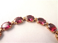 14K Gold Tennis Bracelet (15) Oval Amethyst 7x4mm (7.5 carat)