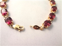 14K Gold Tennis Bracelet (15) Oval Amethyst 7x4mm (7.5 carat)