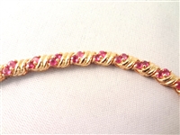 14K Gold Tennis Ruby Bracelet (60) Round Rubies 2.0mm (1.8 carat)