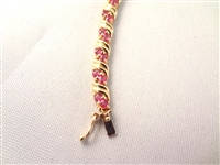 14K Gold Tennis Ruby Bracelet (60) Round Rubies 2.0mm (1.8 carat)