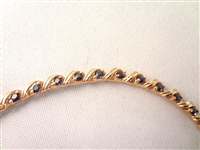 14K Gold Tennis Bracelet (32) Round Sapphires 1.8mm Size 7 Long